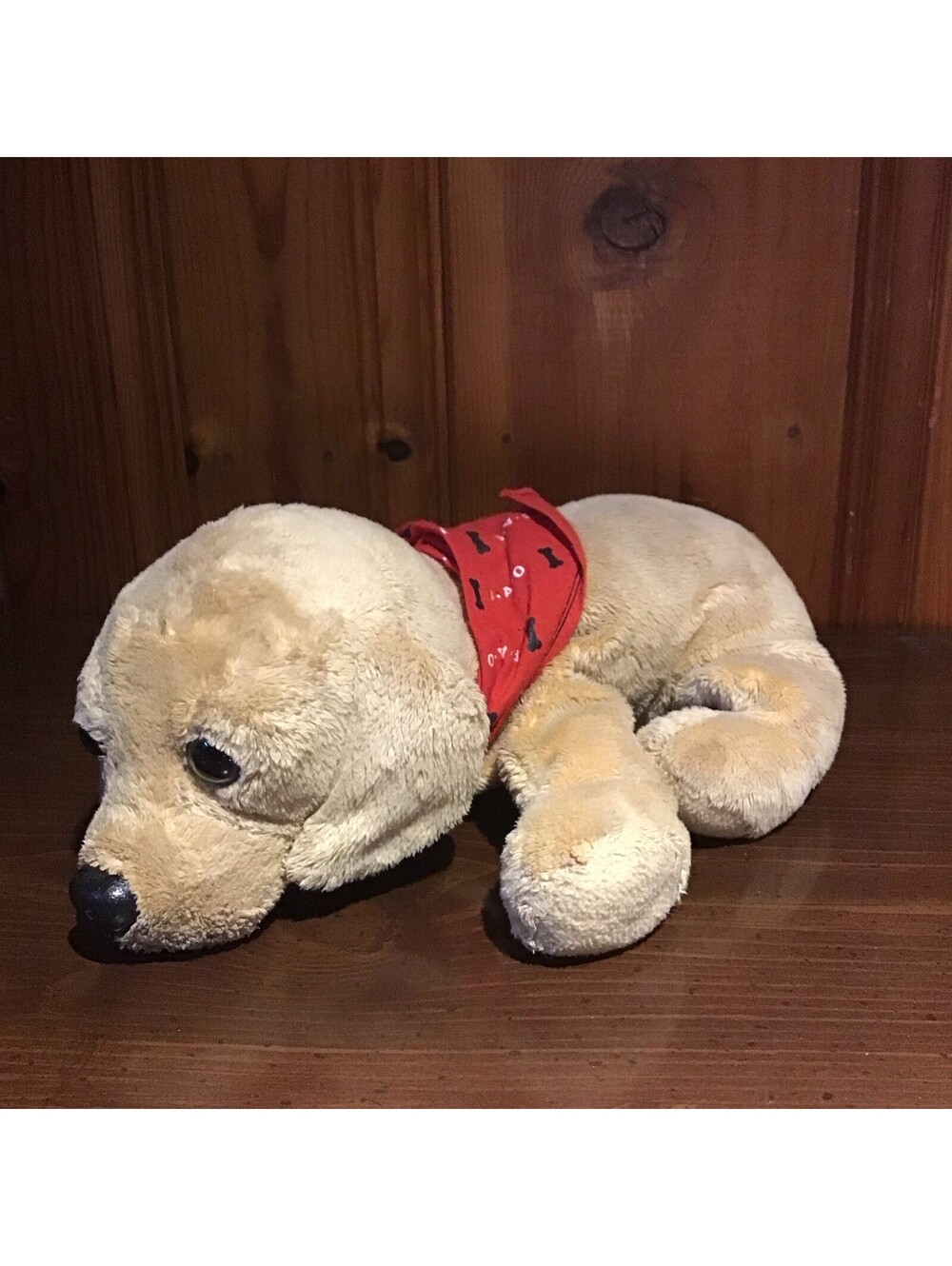 FAO Schwarz Golden Retriever Yellow Lab Puppy Dog Plush Stuffed Animal 13" Lying